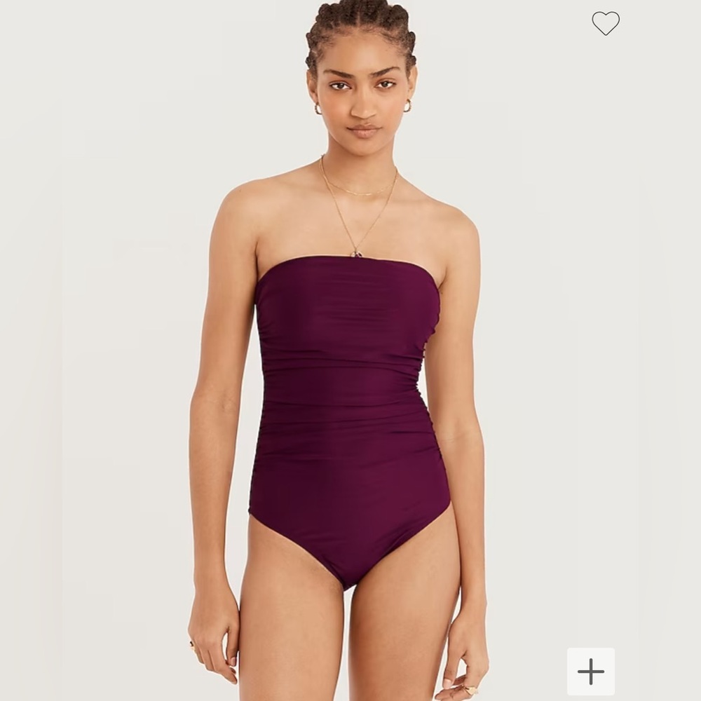 Ruched Bandeau One Piece / Size 4 Long Torso